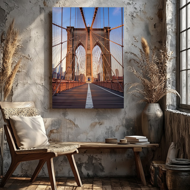 Brooklyn Bridge Canvas – Golden Hour Photograph of NYC Icon - Gifitto