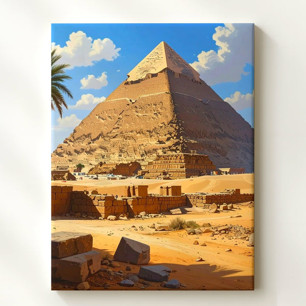 Great Pyramid of Giza Canvas – Realistic Depiction Under Midday Sun - Gifitto