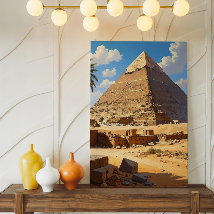 Great Pyramid of Giza Canvas – Realistic Depiction Under Midday Sun - Gifitto