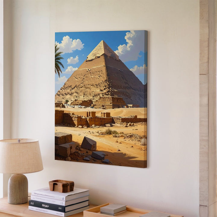 Great Pyramid of Giza Canvas – Realistic Depiction Under Midday Sun - Gifitto