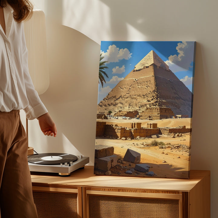 Great Pyramid of Giza Canvas – Realistic Depiction Under Midday Sun - Gifitto