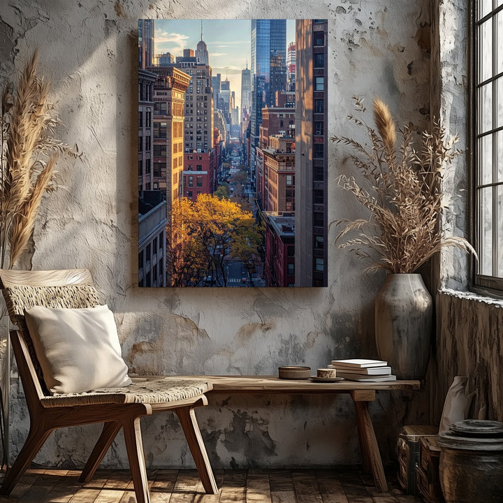 New York City Canyon Canvas – Architectural Contrast & Vertical Skyline - Gifitto