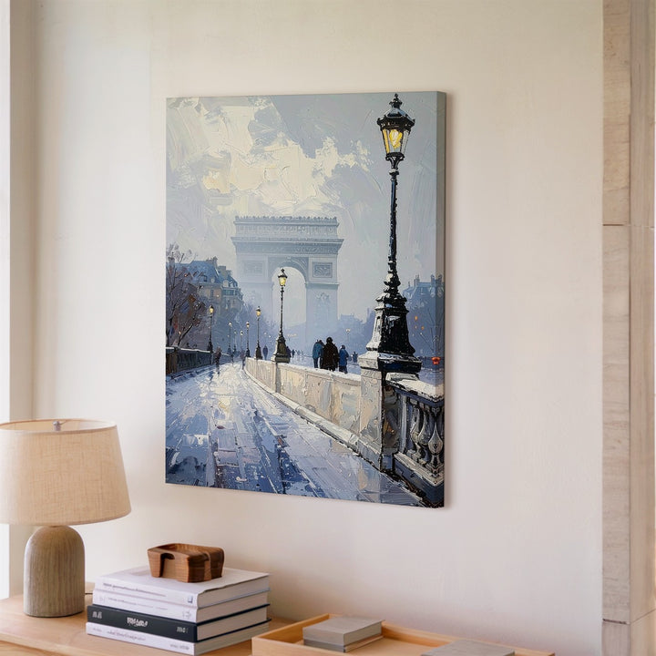 Misty European Cityscape Canvas – Impressionist Paris Bridge & Fog - Gifitto