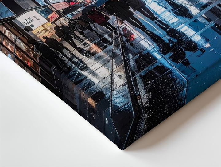 City Night Rain Canvas – Neon Lights & Reflections on Wet Pavement - Gifitto