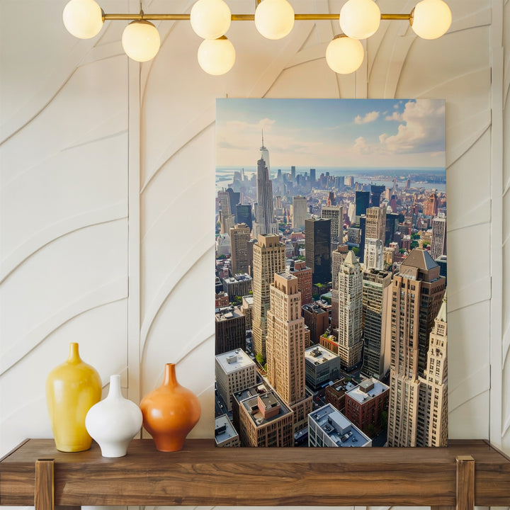 Aerial Cityscape Canvas – Metropolitan Skyline with Skyscrapers and Grid Layout - Gifitto