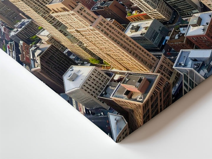 Aerial Cityscape Canvas – Metropolitan Skyline with Skyscrapers and Grid Layout - Gifitto