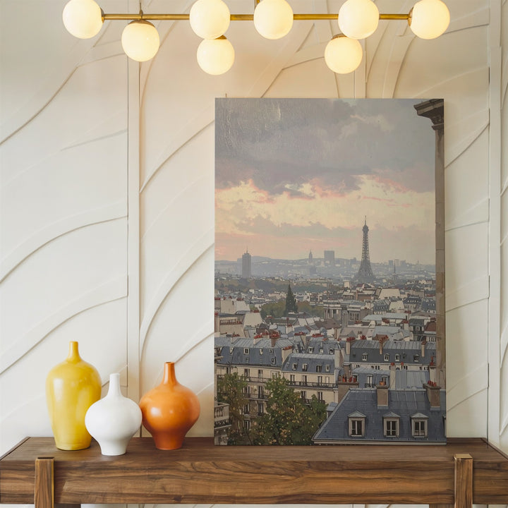 Paris Rooftops Canvas – Dreamy Twilight View with Eiffel Tower - Gifitto