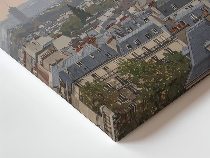 Paris Rooftops Canvas – Dreamy Twilight View with Eiffel Tower - Gifitto