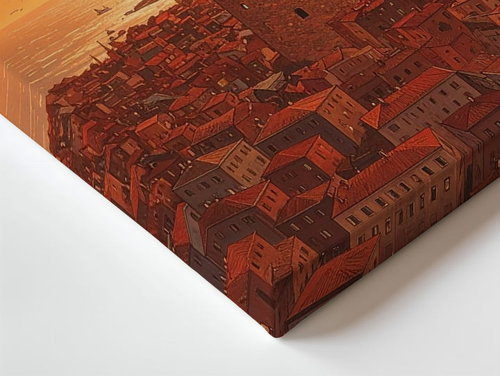 Galata Tower Radiance Canvas – Abstract Cityscape with Mystical Light - Gifitto