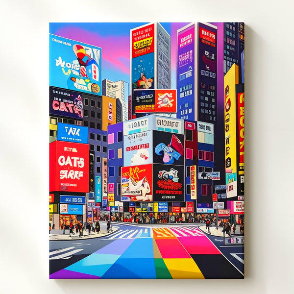 Pop Art Times Square Canvas – Vibrant NYC Cityscape with Neon Signs - Gifitto