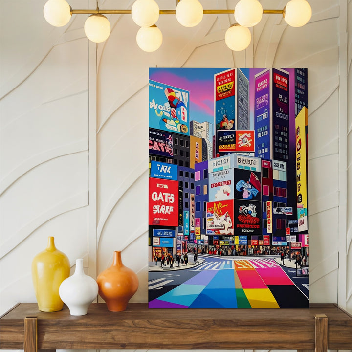Pop Art Times Square Canvas – Vibrant NYC Cityscape with Neon Signs - Gifitto