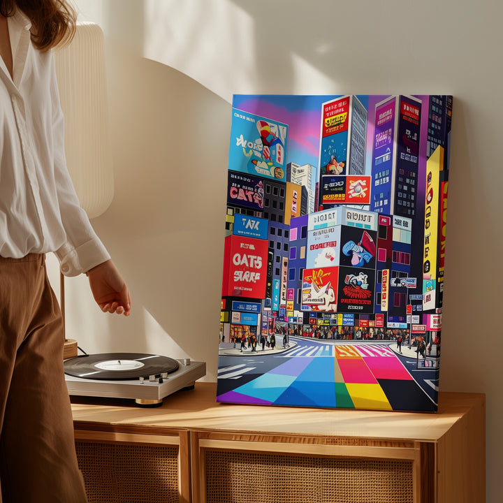 Pop Art Times Square Canvas – Vibrant NYC Cityscape with Neon Signs - Gifitto