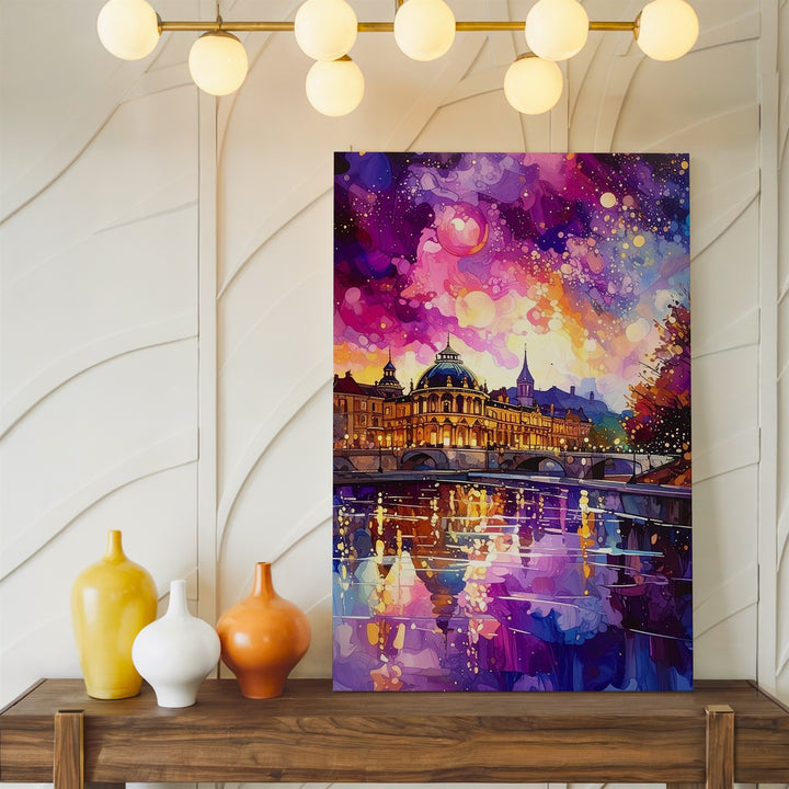 Dreamy Palace Canvas – Impressionist European Architecture by Reflective River - Gifitto