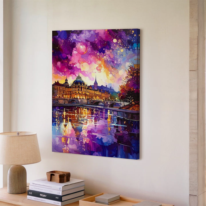 Dreamy Palace Canvas – Impressionist European Architecture by Reflective River - Gifitto