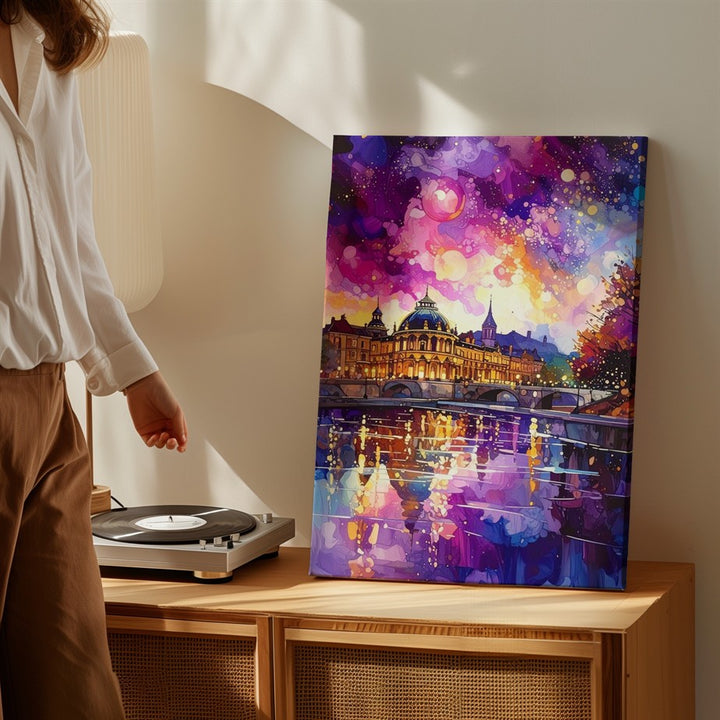 Dreamy Palace Canvas – Impressionist European Architecture by Reflective River - Gifitto