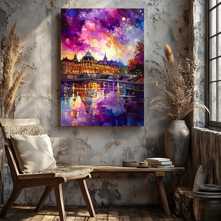 Dreamy Palace Canvas – Impressionist European Architecture by Reflective River - Gifitto