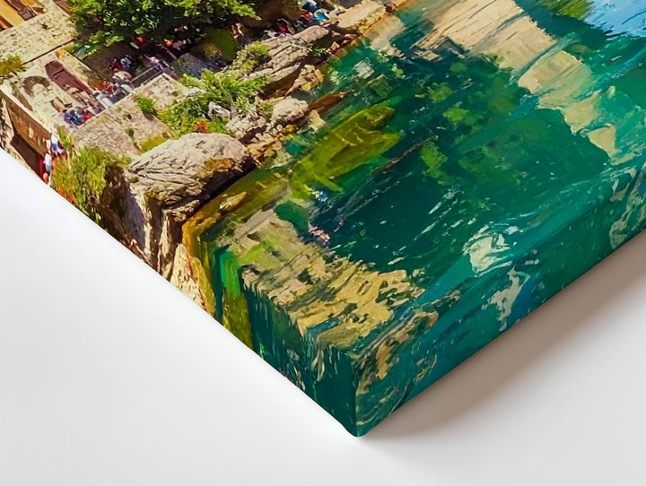 Stari Most Serenity Canvas – Historic European Bridge Over Turquoise River - Gifitto