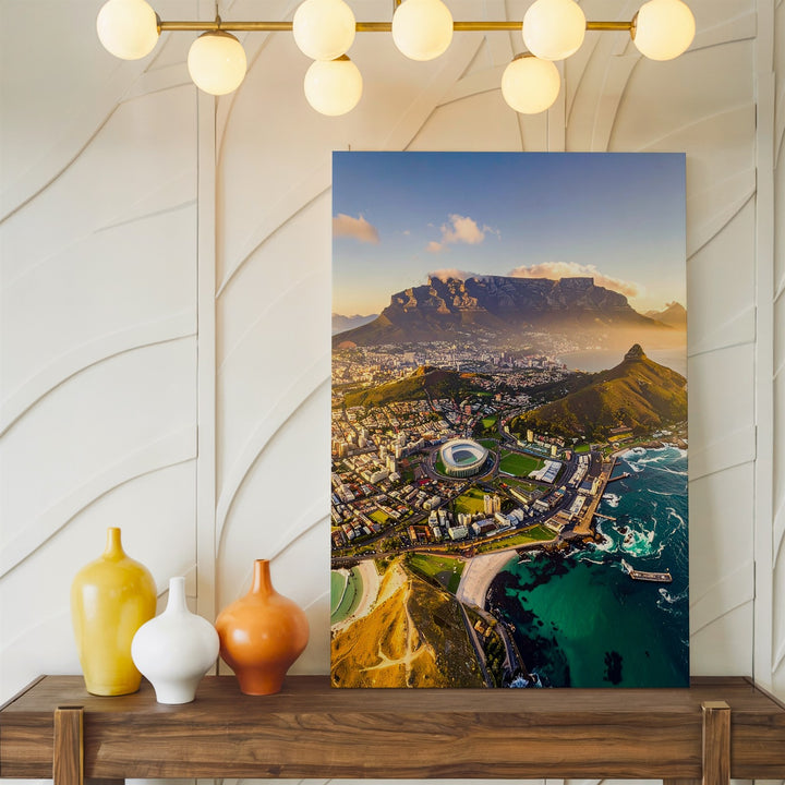 Cape Town Aerial Canvas – Table Mountain & Coastal Cityscape - Gifitto