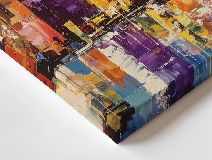 Abstract Cityscape Canvas – Bold Urban Energy with Palette Knife Strokes - Gifitto
