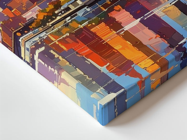 Golden Hour Skyline Canvas – Symmetrical Modern City Reflection Art - Gifitto