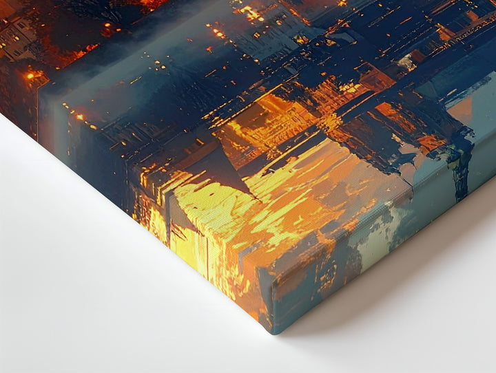Twilight Castle Reflection Canvas – Romantic European Skyline at Dusk - Gifitto