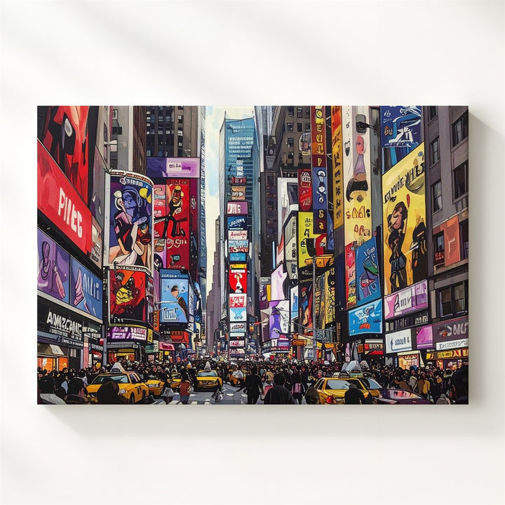 Times Square Pop Canvas – Comic Book Style NYC Street Scene - Gifitto