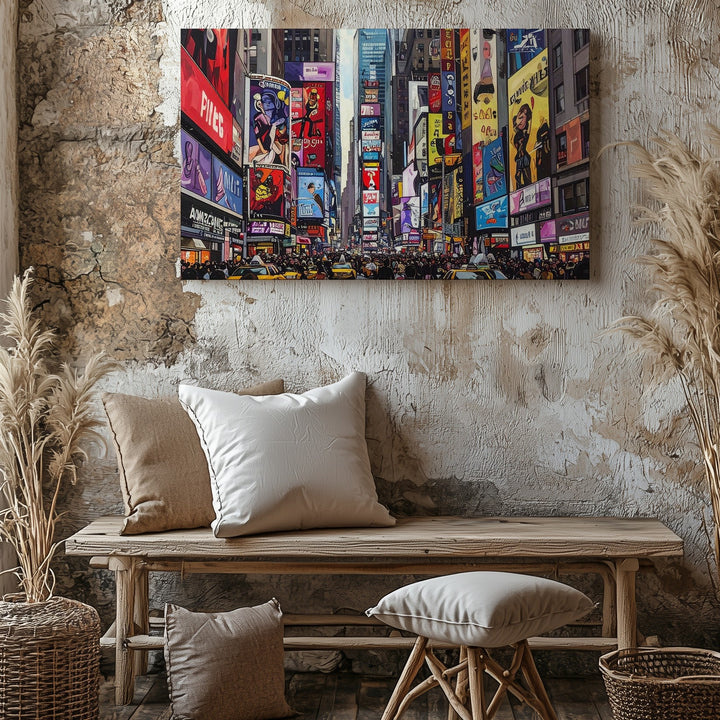 Times Square Pop Canvas – Comic Book Style NYC Street Scene - Gifitto