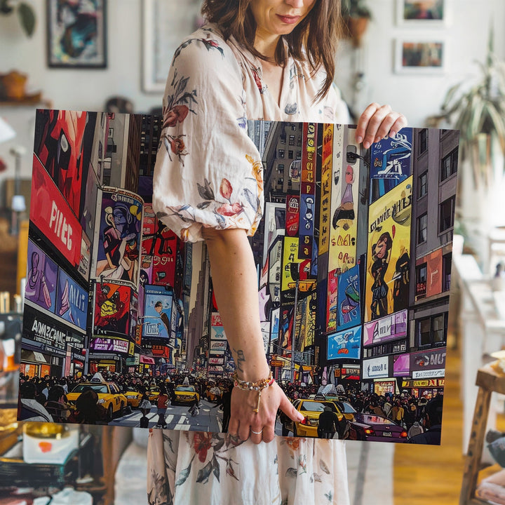 Times Square Pop Canvas – Comic Book Style NYC Street Scene - Gifitto
