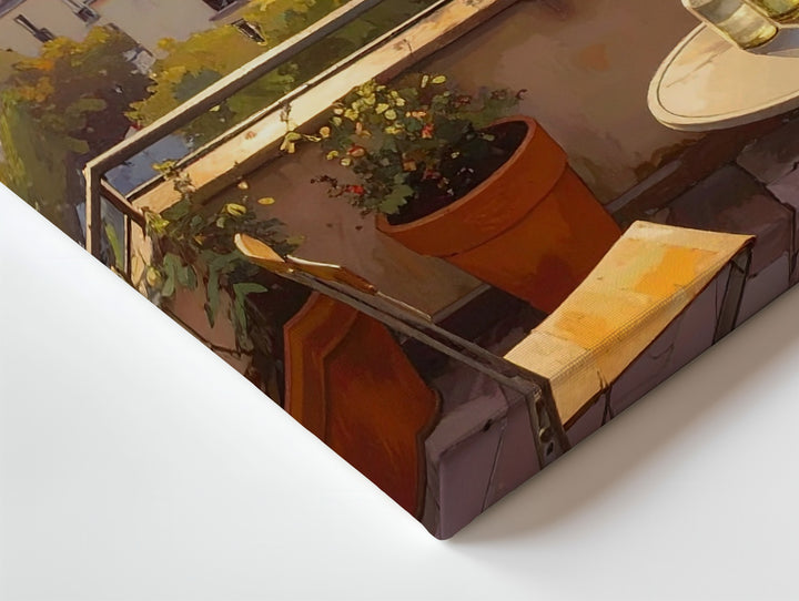 Golden Hour Terrace Canvas – European Rooftop View with Warm Light - Gifitto