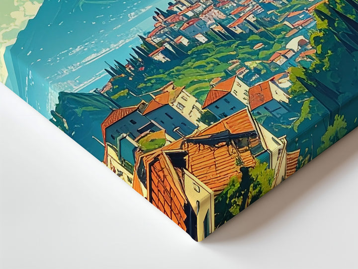 Eyes of the Valley Canvas – Surreal Landscape with Turquoise Gaze - Gifitto