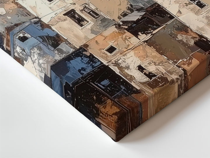 Cubist Skyline Canvas – Textured Cityscape with Domes and Spires - Gifitto
