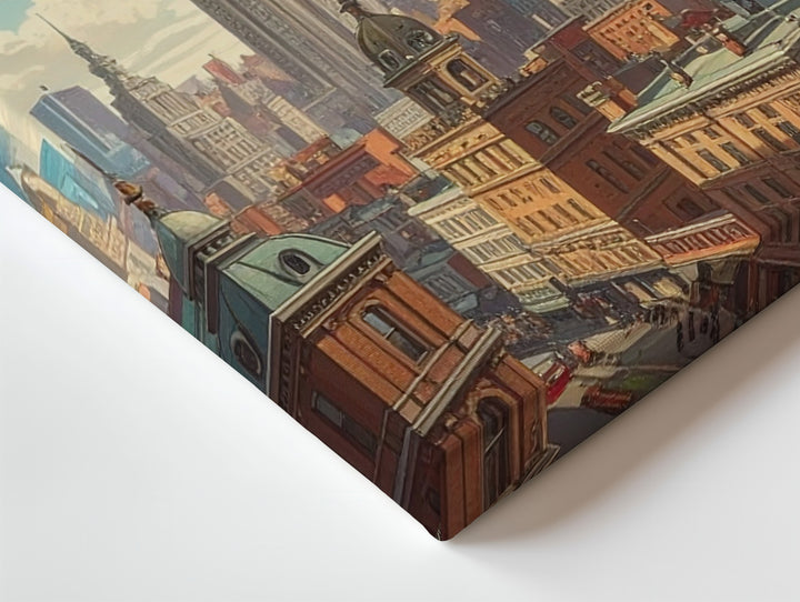 Dreambound City Canvas – Surreal Futuristic Skyline with Floating Balloons - Gifitto