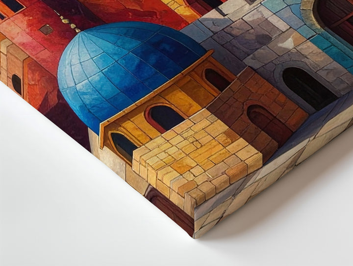 Whimsical Dome City Canvas – Colorful Storybook Architecture Wall Art - Gifitto