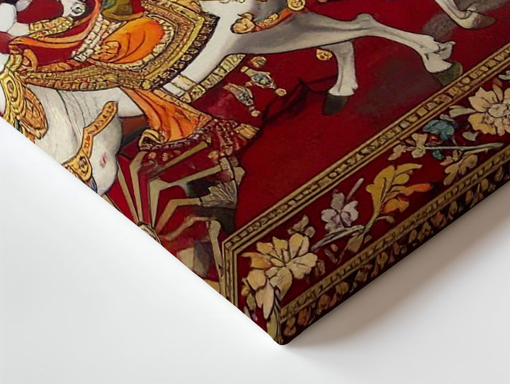 Divine Chariot Canvas – Traditional Indian Mythology Wall Art - Gifitto