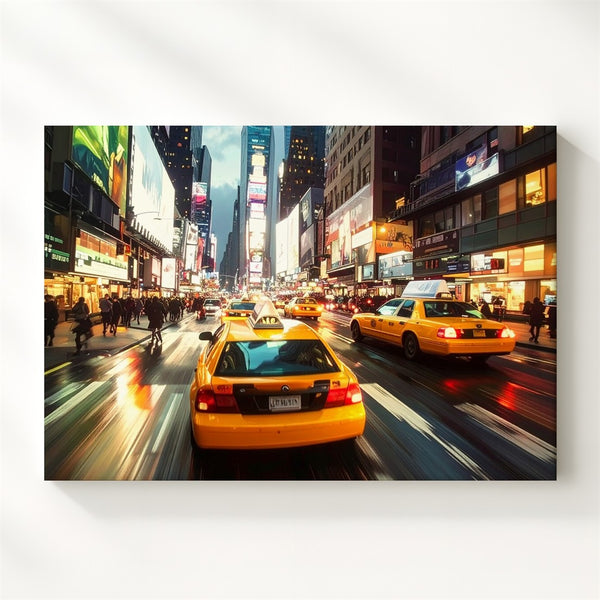 Neon Speed City Canvas – Motion Blur Urban Night Wall Art - Gifitto