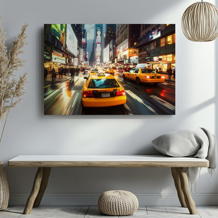 Neon Speed City Canvas – Motion Blur Urban Night Wall Art - Gifitto