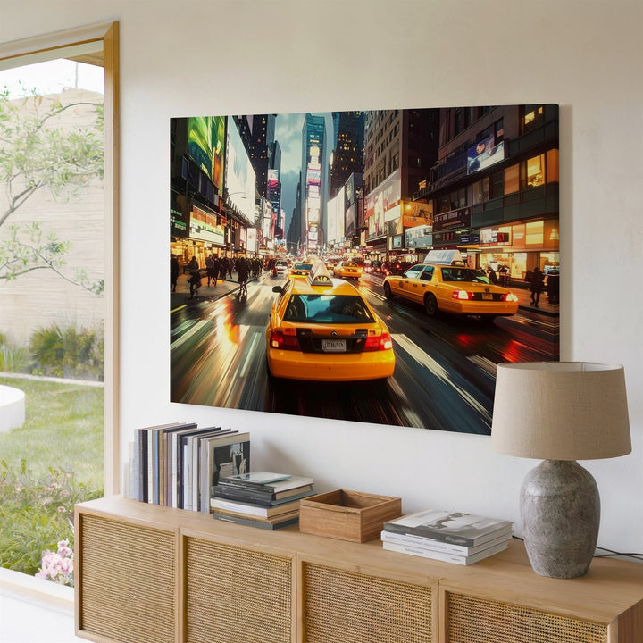 Neon Speed City Canvas – Motion Blur Urban Night Wall Art - Gifitto