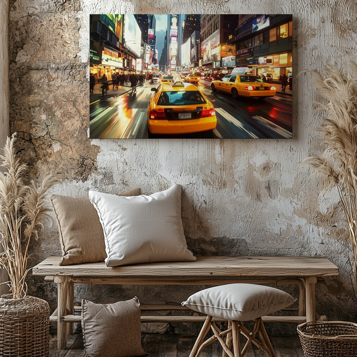 Neon Speed City Canvas – Motion Blur Urban Night Wall Art - Gifitto