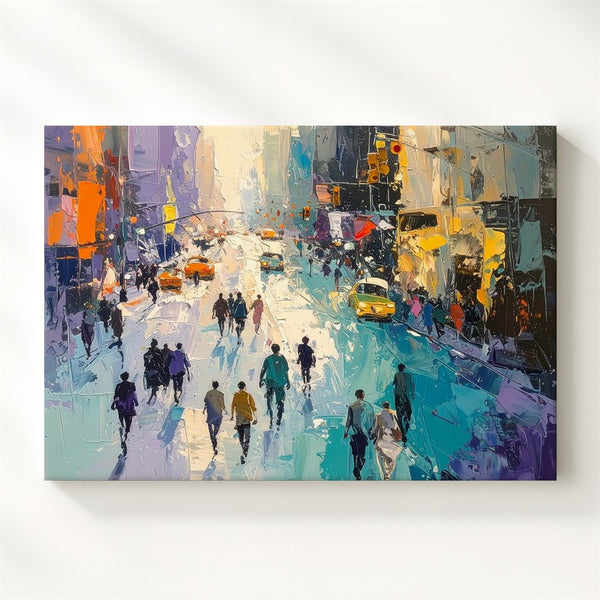 Urban Rhythm Canvas – Impressionistic City Street Scene Wall Art - Gifitto