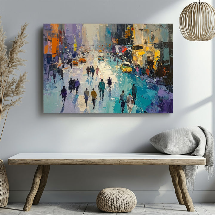 Urban Rhythm Canvas – Impressionistic City Street Scene Wall Art - Gifitto