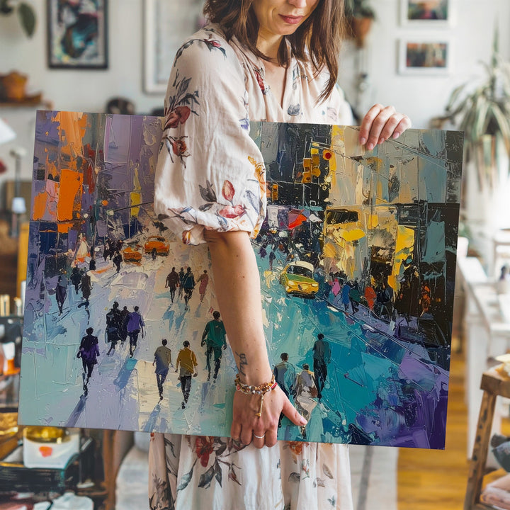 Urban Rhythm Canvas – Impressionistic City Street Scene Wall Art - Gifitto