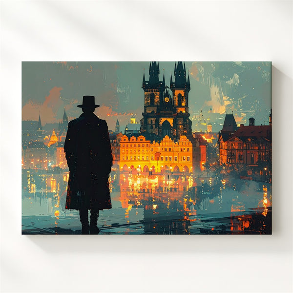 Noir Mist Canvas – Moody European Gothic Cityscape Wall Art - Gifitto