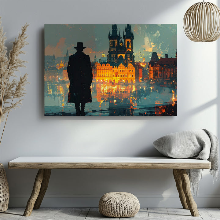Noir Mist Canvas – Moody European Gothic Cityscape Wall Art - Gifitto