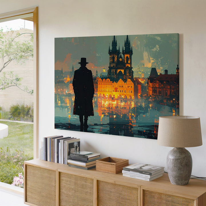 Noir Mist Canvas – Moody European Gothic Cityscape Wall Art - Gifitto