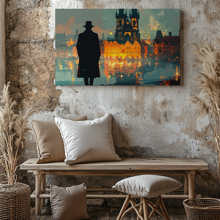 Noir Mist Canvas – Moody European Gothic Cityscape Wall Art - Gifitto