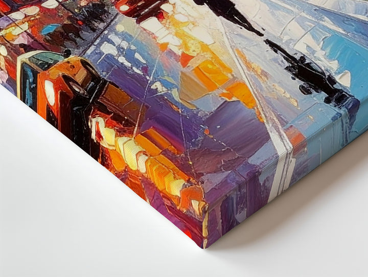 Rainy Night Boulevard Canvas – Vibrant Urban Street Scene Wall Art - Gifitto