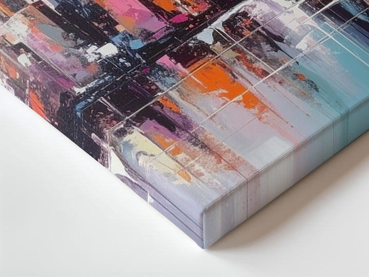 Pastel Skyline Reflection Canvas – Soft Modern Cityscape Wall Art - Gifitto