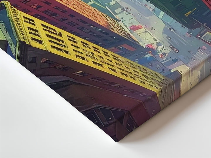 Vertigo Alley Canvas – Dramatic Top-Down Urban Skyscraper View - Gifitto