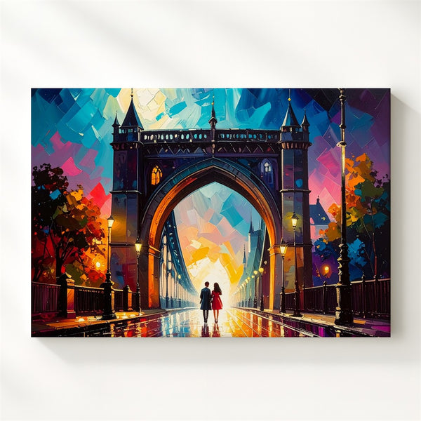 Enchanted Gothic Bridge Canvas – Surreal Romantic Fantasy Wall Art - Gifitto