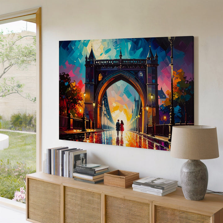 Enchanted Gothic Bridge Canvas – Surreal Romantic Fantasy Wall Art - Gifitto